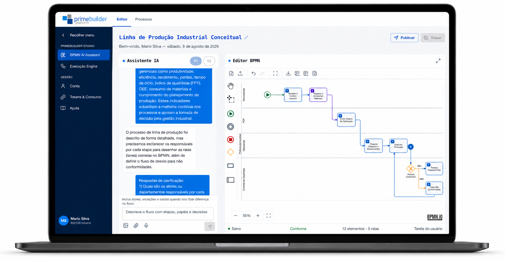 PrimeBuilder Manager — painel de aprovações pendentes